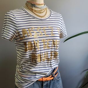 J. Crew 100% Cotton Graphic Striped Tee